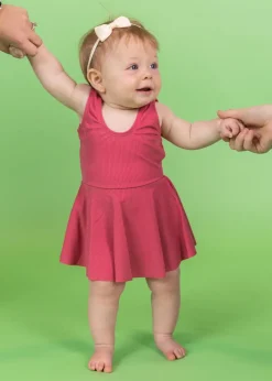 Kortni Jeane Ribbed Roseate | Baby Skirted One-Piece New