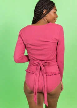 Kortni Jeane Ribbed Roseate | Mid-Ruffle Bottoms RibbedRoseate Online