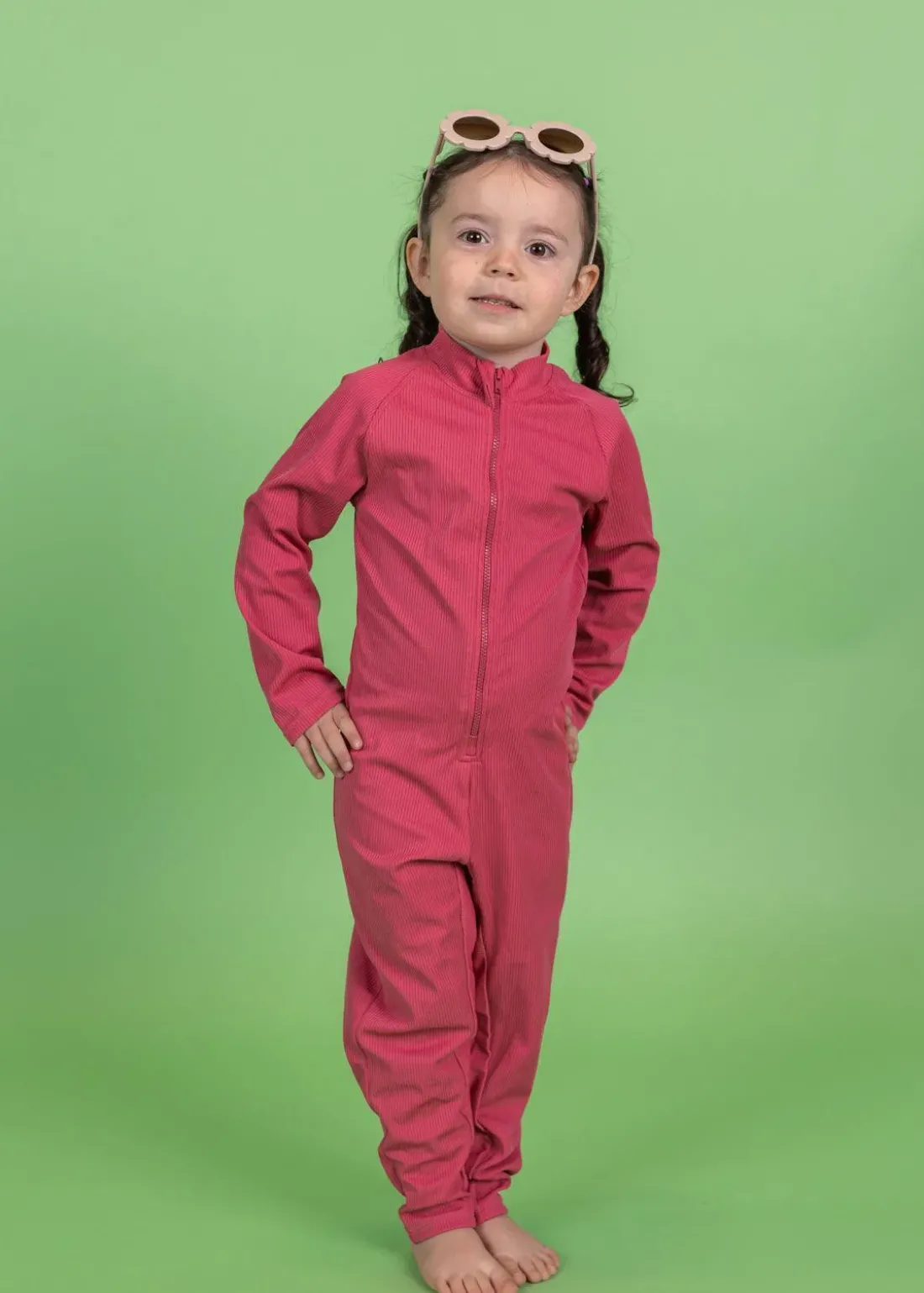 Kortni Jeane Ribbed Roseate | Mini Rashguard One-Piece (Unisex) RibbedRoseate Fashion