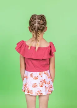 Kortni Jeane Ribbed Roseate | Mini Ruffled Around Top RibbedRoseate Hot