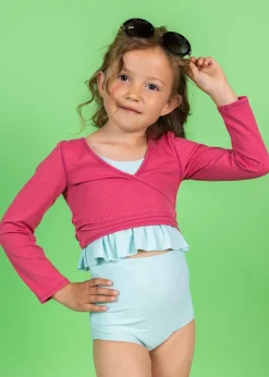 Kortni Jeane Ribbed Roseate | Mini Wrap Top Rashguard RibbedRoseate Fashion
