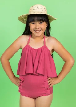 Kortni Jeane Ribbed Roseate | Youth Down in Front Ruffle Bottoms RibbedRoseate Clearance