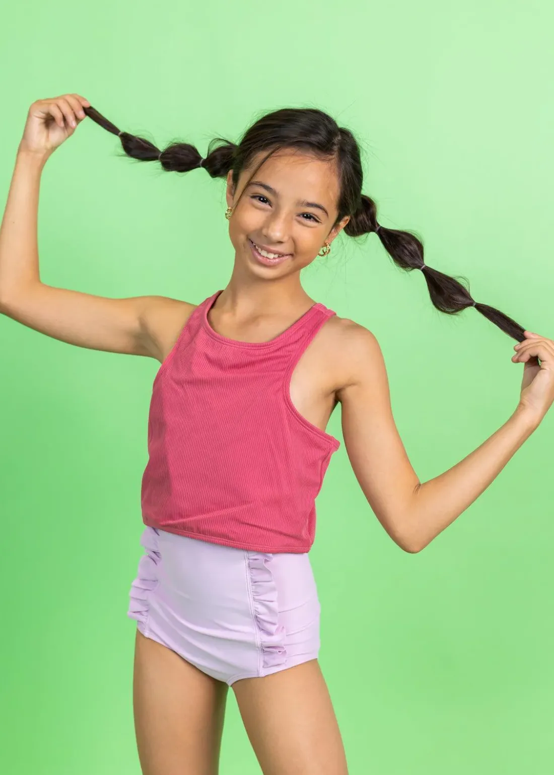 Kortni Jeane Ribbed Roseate | Youth Racer Back Top RibbedRoseate Best