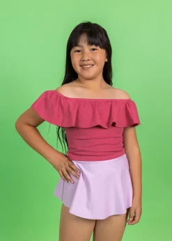 Kortni Jeane Ribbed Roseate | Youth Ruffled Around Top RibbedRoseate Outlet