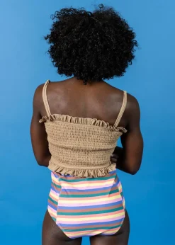 Kortni Jeane Ribbed Sand Brown | Bandeau Top RibbedSandBrown Hot