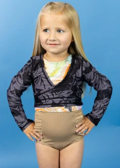 Kortni Jeane Ribbed Sand Brown | Mini Down in Front Ruffle Bottoms RibbedSandBrown Discount