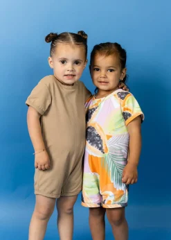 Kortni Jeane Ribbed Sand Brown | Mini Shorties Rashguard (Unisex) RibbedSandBrown Outlet