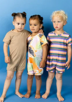 Kortni Jeane Ribbed Sand Brown | Mini Shorties Rashguard (Unisex) RibbedSandBrown Outlet