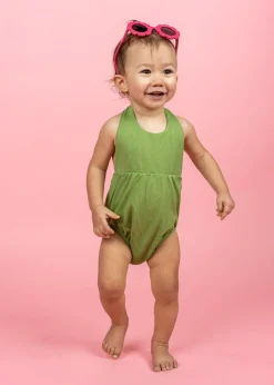 Kortni Jeane Ribbed Spring Green | Baby Romper One-Piece RibbedSpringGreen Sale