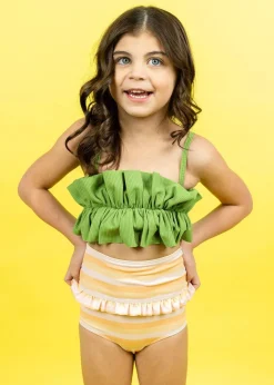 Kortni Jeane Ribbed Spring Green | Mini Oversized Ruffle Top RibbedSpringGreen Sale
