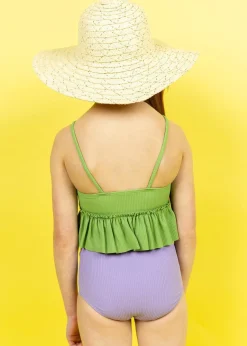 Kortni Jeane Ribbed Spring Green | Mini Peplum Top RibbedSpringGreen Discount