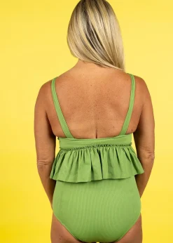 Kortni Jeane Ribbed Spring Green | V-Neck Top RibbedSpringGreen Outlet