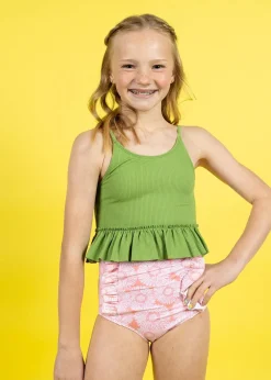 Kortni Jeane Ribbed Spring Green | Youth Peplum Top RibbedSpringGreen Fashion