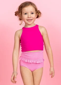 Kortni Jeane Ribbed Sweet Pink | Mini Mid-Ruffle Bottoms RibbedSweetPink Discount