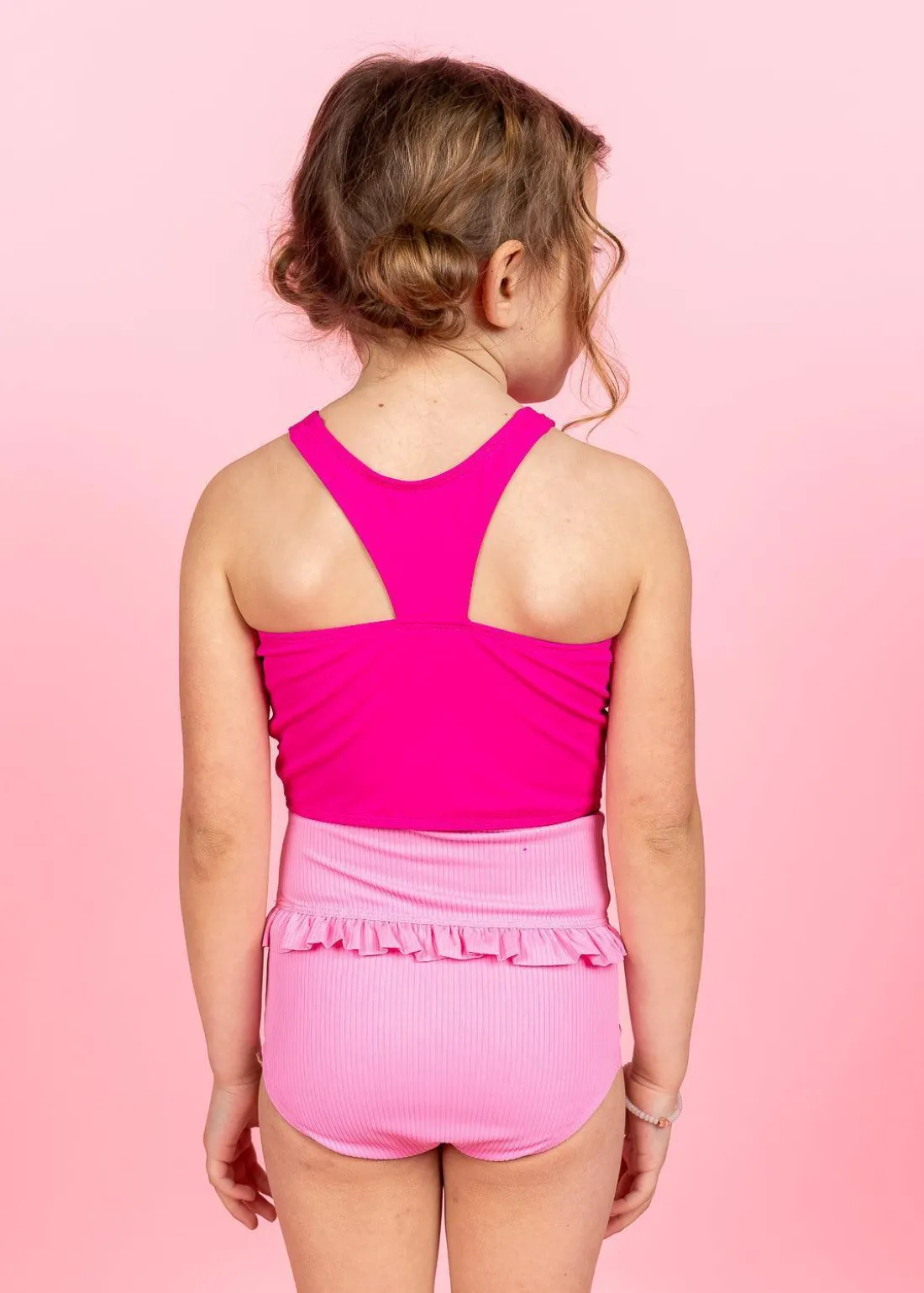 Kortni Jeane Ribbed Sweet Pink | Mini Mid-Ruffle Bottoms RibbedSweetPink Discount