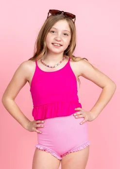 Kortni Jeane Ribbed Sweet Pink | Youth All Ruffled Up Bottoms RibbedSweetPink Sale