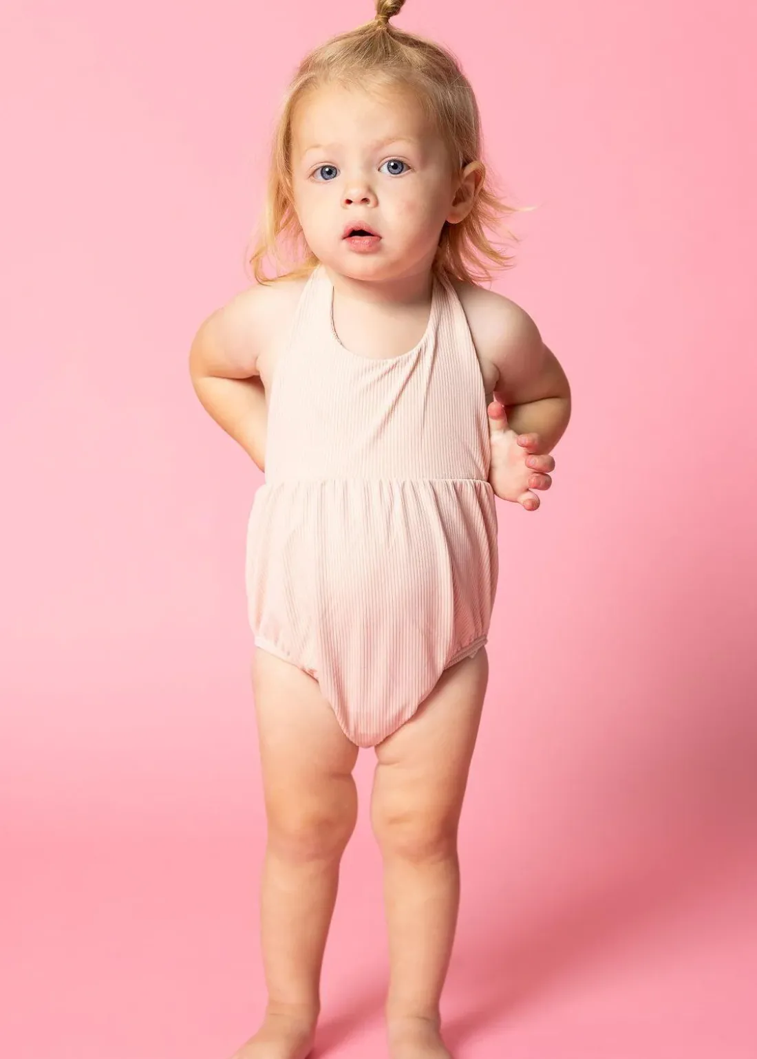 Kortni Jeane Ribbed Whipped Peach | Baby Romper One-Piece RibbedWhippedPeach Sale