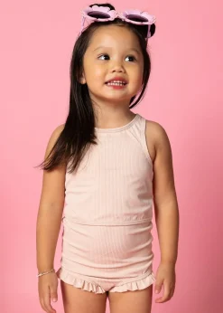 Kortni Jeane Ribbed Whipped Peach | Mini All Ruffled Up Bottoms RibbedWhippedPeach Fashion