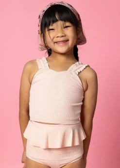 Kortni Jeane Ribbed Whipped Peach | Mini Peplum Bottoms RibbedWhippedPeach Fashion