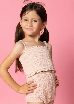 Kortni Jeane Ribbed Whipped Peach | Mini Smocked Bottoms RibbedWhippedPeach Outlet