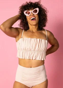 Kortni Jeane Ribbed Whipped Peach | Ruched Bottoms 2.0 RibbedWhippedPeach Hot