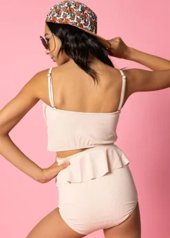 Kortni Jeane Ribbed Whipped Peach | Youth Peplum Bottoms RibbedWhippedPeach Outlet