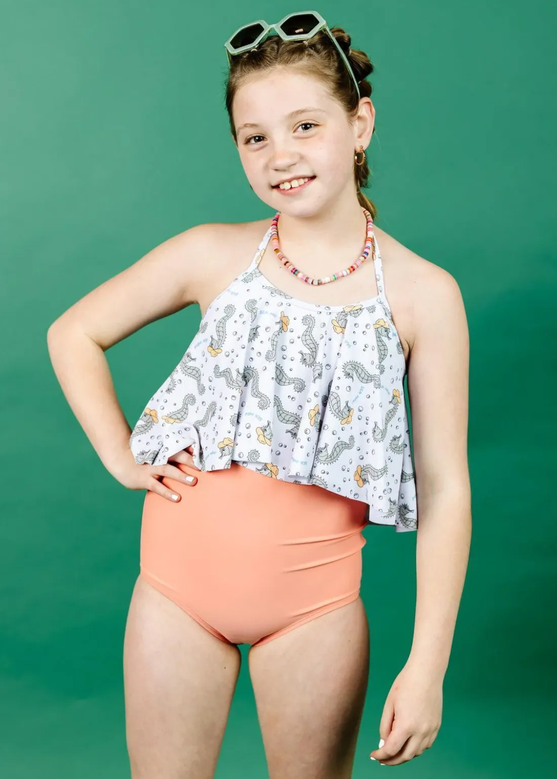 Kortni Jeane | Youth Swing Top Sea-Haw Hot