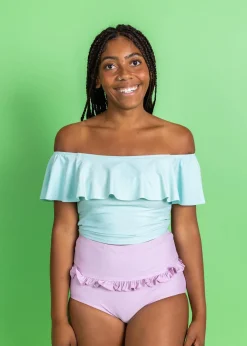Kortni Jeane | Ruffled Around Top Spearmint Online