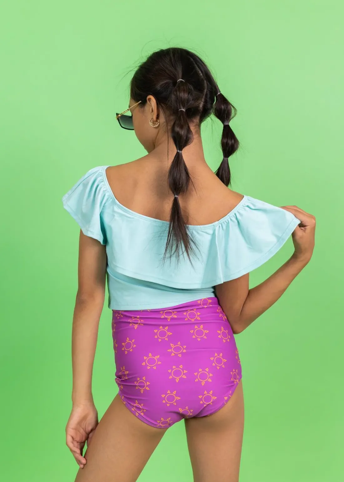 Kortni Jeane | Youth Ruffled Around Top Spearmint Fashion