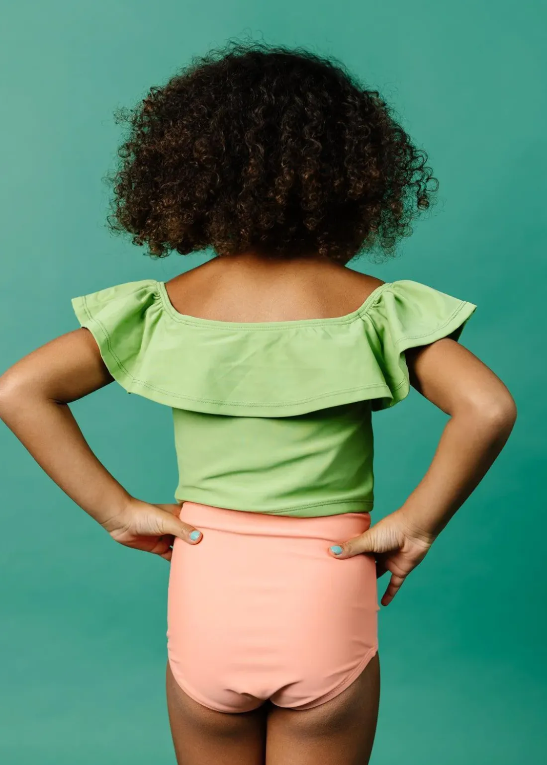 Kortni Jeane Sweet Pea Green | Mini Ruffled Around Top SweetPeaGreen Clearance