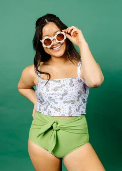 Kortni Jeane Sweet Pea Green | Tie-Up-Front Bottoms SweetPeaGreen Clearance