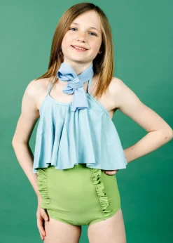 Kortni Jeane Sweet Pea Green | Youth Down in Front Ruffle Bottoms SweetPeaGreen Outlet
