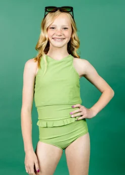 Kortni Jeane Sweet Pea Green | Youth Mid-Ruffle Bottoms SweetPeaGreen Outlet