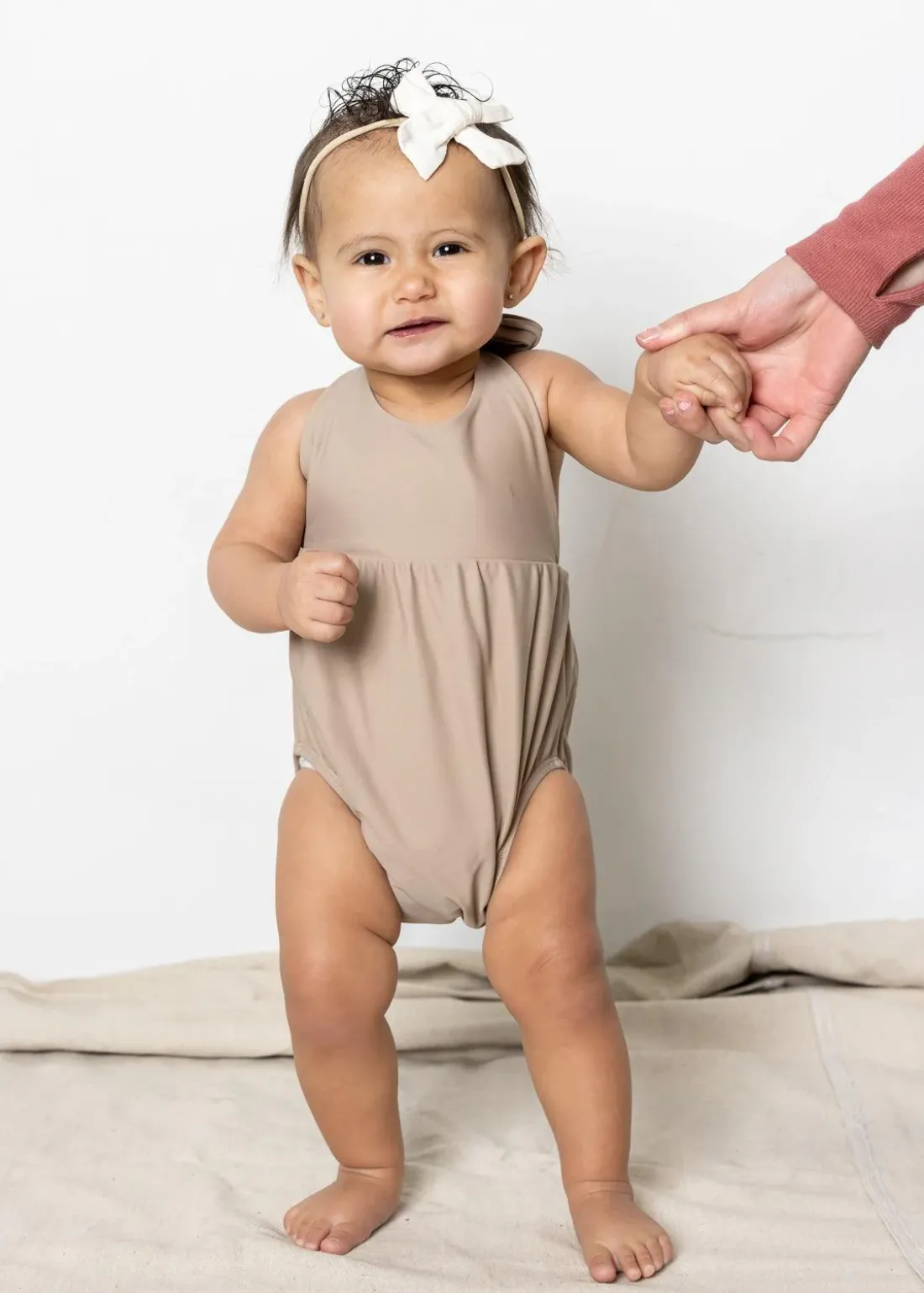 Kortni Jeane | Baby Romper One-Piece Taupe Sale