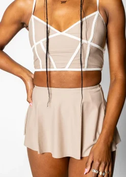 Kortni Jeane | Detached Short Skirt Taupe Fashion