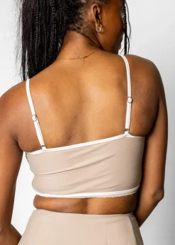 Kortni Jeane | Lined Up Top Taupe Discount
