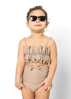 Kortni Jeane | Mini Oversized Ruffle Top Taupe Sale
