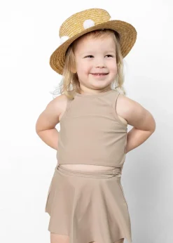 Kortni Jeane | Mini Racer Back Top Taupe Clearance