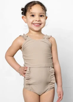 Kortni Jeane | Mini Ripple Top Taupe New