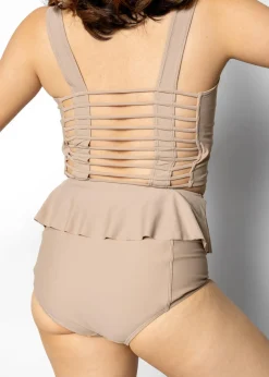 Kortni Jeane | Peplum Bottoms Taupe Hot