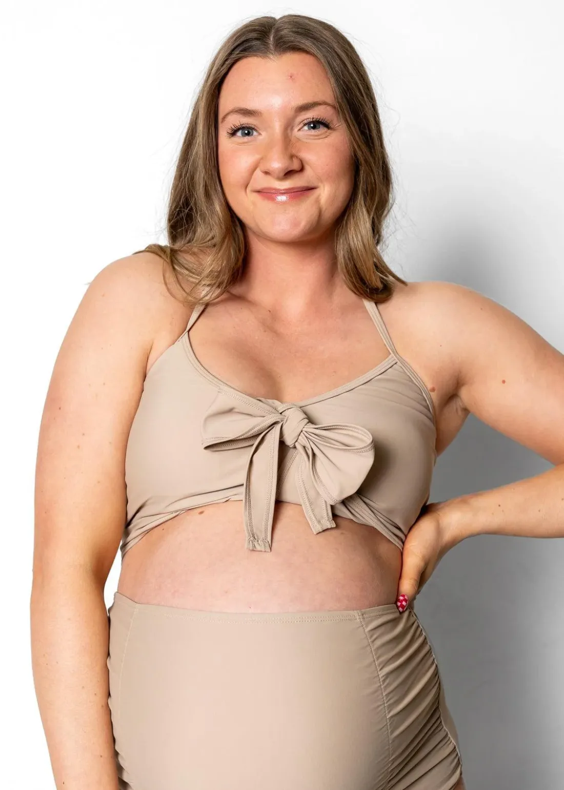 Kortni Jeane | Tied-Up Top Taupe Online