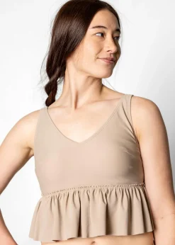 Kortni Jeane | V-Neck Top Taupe Outlet