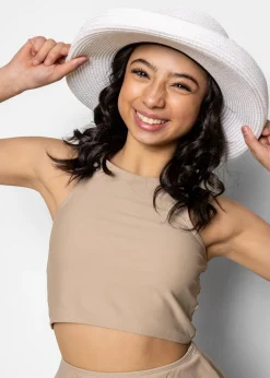 Kortni Jeane | Youth Racer Back Top Taupe Fashion