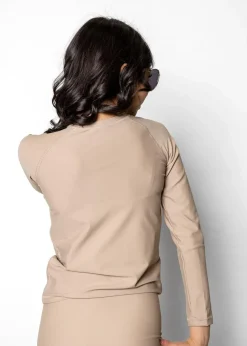 Kortni Jeane | Youth Rashguard Top (Unisex) Taupe Discount