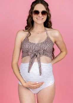 Kortni Jeane Taupe Dashes | Maternity Bottoms TaupeDashes Clearance
