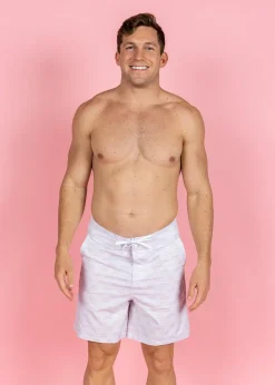 Kortni Jeane Taupe Dashes | Mens Swim Trunks TaupeDashes Fashion