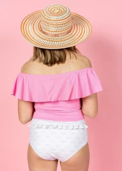 Kortni Jeane Taupe Dashes | Mid-Ruffle Bottoms TaupeDashes Online