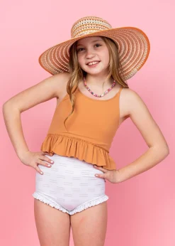 Kortni Jeane Taupe Dashes | Youth All Ruffled Up Bottoms TaupeDashes Sale