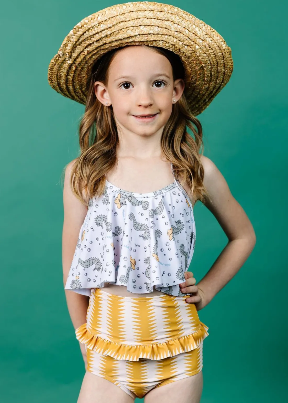 Kortni Jeane Vintage Triangles | Mini Mid-Ruffle Bottoms VintageTriangles Fashion