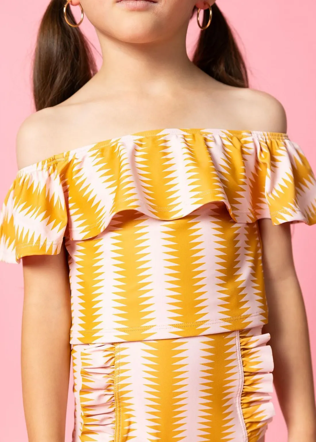 Kortni Jeane Vintage Triangles | Mini Ruffled Around Top VintageTriangles Hot